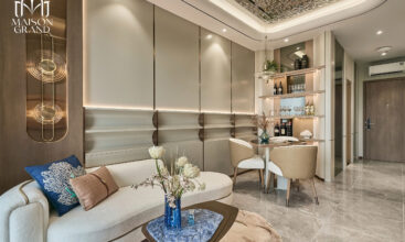 Phòng khách căn hộ 2 phòng ngủ 58m2 Maison Grand - Tumys Homes Phú Mỹ